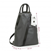 Rucsac dama din piele naturala DiAmanti Raena Grigio-Nero